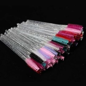 Eyelash Extension Disposable Eyebrow brush Mascara Wand Applicator Spoolers Eye Lashes Cosmetic Brushes Set makeup tools (Color: clear Mix, Brush Material: 50Pcs)