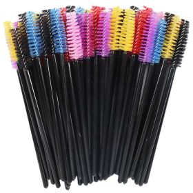 Eyelash Extension Disposable Eyebrow brush Mascara Wand Applicator Spoolers Eye Lashes Cosmetic Brushes Set makeup tools (Color: Mix Black, Brush Material: 25Pcs)