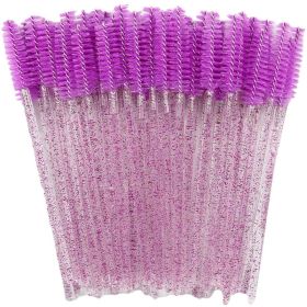 Eyelash Extension Disposable Eyebrow brush Mascara Wand Applicator Spoolers Eye Lashes Cosmetic Brushes Set makeup tools (Color: Purple, Brush Material: 25Pcs)