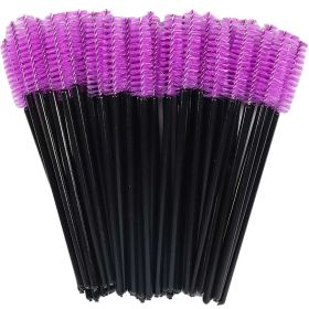 Eyelash Extension Disposable Eyebrow brush Mascara Wand Applicator Spoolers Eye Lashes Cosmetic Brushes Set makeup tools (Color: Lavender Black, Brush Material: 50Pcs)