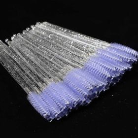 Eyelash Extension Disposable Eyebrow brush Mascara Wand Applicator Spoolers Eye Lashes Cosmetic Brushes Set makeup tools (Color: clear Lavendar, Brush Material: 25Pcs)