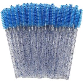 Eyelash Extension Disposable Eyebrow brush Mascara Wand Applicator Spoolers Eye Lashes Cosmetic Brushes Set makeup tools (Color: Blue, Brush Material: 25Pcs)