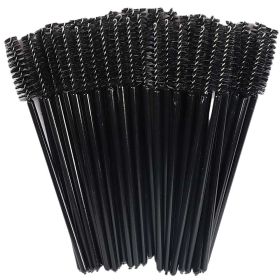 Eyelash Extension Disposable Eyebrow brush Mascara Wand Applicator Spoolers Eye Lashes Cosmetic Brushes Set makeup tools (Color: All Black, Brush Material: 25Pcs)