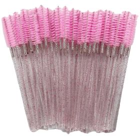 Eyelash Extension Disposable Eyebrow brush Mascara Wand Applicator Spoolers Eye Lashes Cosmetic Brushes Set makeup tools (Color: Pink, Brush Material: 25Pcs)