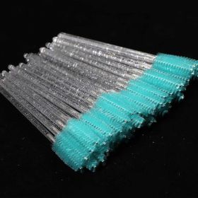 Eyelash Extension Disposable Eyebrow brush Mascara Wand Applicator Spoolers Eye Lashes Cosmetic Brushes Set makeup tools (Color: clear Baby Blue, Brush Material: 25Pcs)