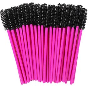 Eyelash Extension Disposable Eyebrow brush Mascara Wand Applicator Spoolers Eye Lashes Cosmetic Brushes Set makeup tools (Color: Black Rose, Brush Material: 25Pcs)