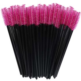 Eyelash Extension Disposable Eyebrow brush Mascara Wand Applicator Spoolers Eye Lashes Cosmetic Brushes Set makeup tools (Color: Rose Black, Brush Material: 50Pcs)
