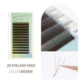 ANNAFRIS Brown W Shape Lash Extensions 2D 3D 4D 5D YY Lash Bloom Automatic Flowering Premade Fans Natural Soft Individual Lashes (Color: 3D W Brown, Curl, Thickness, Length: D, 0.07mm, 8-12mm Mix)