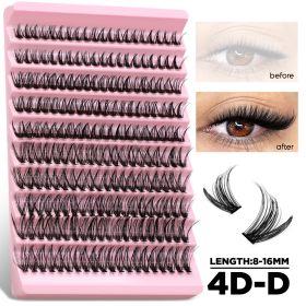 GROINNEYA Lash Cluster 5D Fluffy Thick Eyelash Clusters D Curl Wispy Individual Lashes Mix Eyelash Extensions Lash Makeup (Color: LASH-40DD)