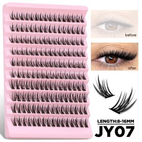 GROINNEYA Lash Cluster 5D Fluffy Thick Eyelash Clusters D Curl Wispy Individual Lashes Mix Eyelash Extensions Lash Makeup (Color: LASH-JY07)