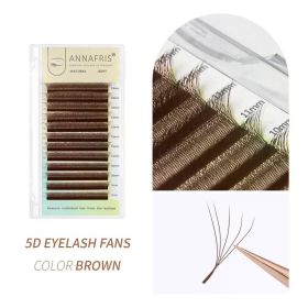 ANNAFRIS Brown W Shape Lash Extensions 2D 3D 4D 5D YY Lash Bloom Automatic Flowering Premade Fans Natural Soft Individual Lashes (Color: 5D W Brown, Curl, Thickness, Length: L, 0.07mm, 8-15mm MIX)