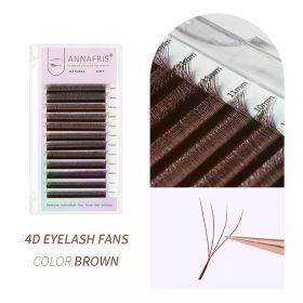 ANNAFRIS Brown W Shape Lash Extensions 2D 3D 4D 5D YY Lash Bloom Automatic Flowering Premade Fans Natural Soft Individual Lashes (Color: 4D W Brown, Curl, Thickness, Length: LU, 0.07mm, 8-15mm MIX)