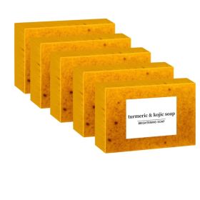 100g Turmeric Hand Made Soap, Lemon Kojic Acid Soap, Shower and Facial Soap body care 1/3/5pcs (Smell: 5pcs)