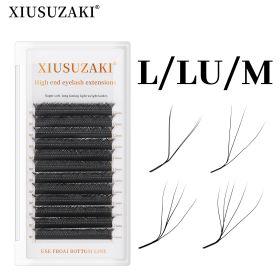 XIUSUZAKI L/LU/M Curl YY 3D 4D 5D W Shape Eyelash Extension Hand Woven Soft Light Natural Lashes Premade Volume Fan Eyelashes (Color: 5D, Curl, Thickness, Length: LU, 0.07mm, 15mm)