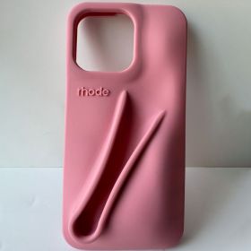 Rhode Autumn New Edition DIY Lipstick Lip Holder Soft Silicone Case for IPhone 16 15 14 13 12 11 Pro Max Plus Phone Stand Cover (Net-weight: For iPhone 16Plus, Color: 1 Bean paste)