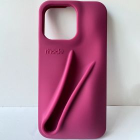 Rhode Autumn New Edition DIY Lipstick Lip Holder Soft Silicone Case for IPhone 16 15 14 13 12 11 Pro Max Plus Phone Stand Cover (Net-weight: For 16ProMax, Color: 3 Purple)