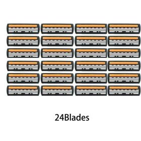3-layer Manual Classic Razor Men Replacement Blade Shaver Shaving Safety Razor Facial Care Shaving Blades (Color: 24 blades)