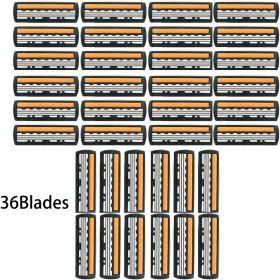 3-layer Manual Classic Razor Men Replacement Blade Shaver Shaving Safety Razor Facial Care Shaving Blades (Color: 36 blades)