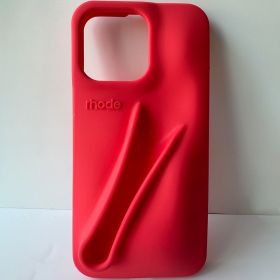 Rhode Autumn New Edition DIY Lipstick Lip Holder Soft Silicone Case for IPhone 16 15 14 13 12 11 Pro Max Plus Phone Stand Cover (Net-weight: For iPhone 16Pro, Color: 5 red)