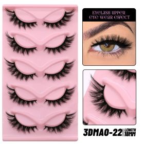 GROINNEYA 3D Volume Faux Mink Eyelashes Manga Lashes Cross Wispy Soft Extension Perfect for Daily & Makeup Use (Color: 5pairs-MAO22)