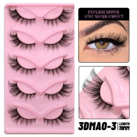GROINNEYA 3D Volume Faux Mink Eyelashes Manga Lashes Cross Wispy Soft Extension Perfect for Daily & Makeup Use (Color: 5pairs-MAO03)