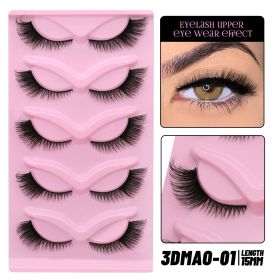 GROINNEYA 3D Volume Faux Mink Eyelashes Manga Lashes Cross Wispy Soft Extension Perfect for Daily & Makeup Use (Color: 5pairs-MAO01)