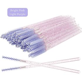 NEW 50Pcs Makeup Eyelash Brushes Disposable Crystal Eyebrow brush Diamond Handle Mascara Wand Applicator Lashes Extension Tools (Color: AA279-04, Brush Material: Nylon)