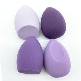 4pcs Makeup Sponge Powder Puff Dry and Wet Combined Beauty Cosmetic Egg Foundation Powder Puff Bevel Cut Make Up Sponge Tools (Color: Purple)