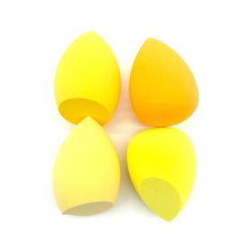 4pcs Makeup Sponge Powder Puff Dry and Wet Combined Beauty Cosmetic Egg Foundation Powder Puff Bevel Cut Make Up Sponge Tools (Color: yellow)