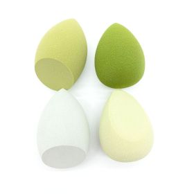 4pcs Makeup Sponge Powder Puff Dry and Wet Combined Beauty Cosmetic Egg Foundation Powder Puff Bevel Cut Make Up Sponge Tools (Color: Green)