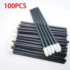 100PCS Disposable Lip Brush Women Accessories Wholesale Lipstick Gloss Wands Applicator Perfect Best Make Up Hotting makeup (Handle Color: black 100pcs)
