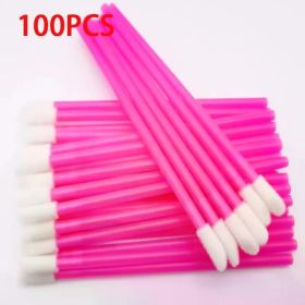 100PCS Disposable Lip Brush Women Accessories Wholesale Lipstick Gloss Wands Applicator Perfect Best Make Up Hotting makeup (Handle Color: Rose red 100pcs)