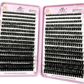 570/640pcs Individul Claster Eyeash Thick & Fluffy Extension 30D/100D Mix Length DIY Cluster Lashes (Length: MIX, Color: JMS60P)