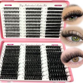 570/640pcs Individul Claster Eyeash Thick & Fluffy Extension 30D/100D Mix Length DIY Cluster Lashes (Length: MIX, Color: PT3040506080100)
