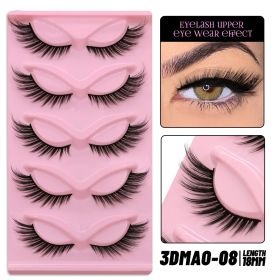 GROINNEYA 3D Volume Faux Mink Eyelashes Manga Lashes Cross Wispy Soft Extension Perfect for Daily & Makeup Use (Color: 5pairs-MAO08)