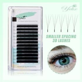 Yelix Smaller Opening 3D Lashes Narrow 3D W Shape Eyelash Extension Premade Volume Fan Lashes Natural Soft Eyelash (Thickness, Length: 0.10mm, 9mm, Curl: L+)