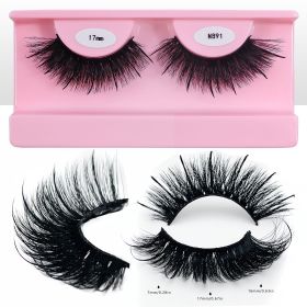 REDSIREN Faux Mink Lash Spikes Wispy Thick Natural Full Strip Lashes New Makeup Fluffy Mink Eyelashes (Color: 17mm N891)