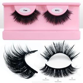 REDSIREN Faux Mink Lash Spikes Wispy Thick Natural Full Strip Lashes New Makeup Fluffy Mink Eyelashes (Color: 15mm N892)