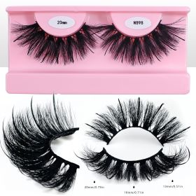 REDSIREN Faux Mink Lash Spikes Wispy Thick Natural Full Strip Lashes New Makeup Fluffy Mink Eyelashes (Color: 20mm N898)