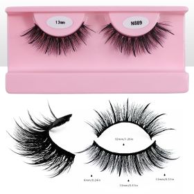 REDSIREN Faux Mink Lash Spikes Wispy Thick Natural Full Strip Lashes New Makeup Fluffy Mink Eyelashes (Color: 13mm N889)