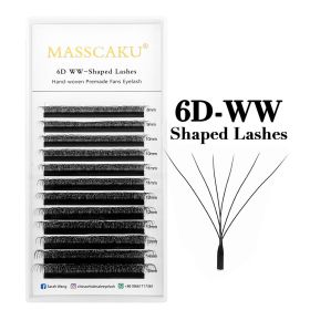 Customized Private Logo Fast Grafting Multi-texture Premade Volume Fans Eyelash 0.07mm Easy Fanning W Clover Lashes Makeup Tools (Color: 6D WW Shape, Curl, Thickness, Length: C, 0.07mm, 11mm)