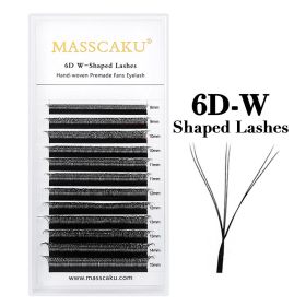 Customized Private Logo Fast Grafting Multi-texture Premade Volume Fans Eyelash 0.07mm Easy Fanning W Clover Lashes Makeup Tools (Color: 6D W Shape, Curl, Thickness, Length: C, 0.07mm, 10mm)