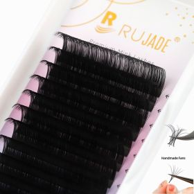 RUJADE False Eyelashes Extension Individual Natural Soft Russian Volume Lash Extension 6-20mm Lower/Regular/Long Cashmere Lashes (Color: Matte Black, Curl, Thickness, Length: D, 0.10mm, 9mm)