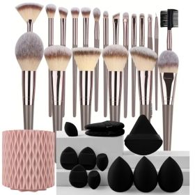 3-20PCS Makeup Brushes Set Eyeshadow Fluffy Foundation Concealer Blush Highlighter Storage Box Female Cosmetics Beauty Tools (Handle Color: Ddd)