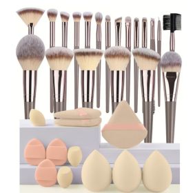 3-20PCS Makeup Brushes Set Eyeshadow Fluffy Foundation Concealer Blush Highlighter Storage Box Female Cosmetics Beauty Tools (Handle Color: G-N)