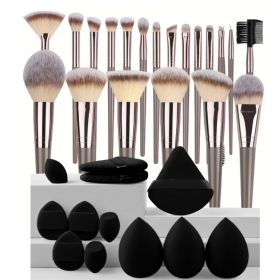 3-20PCS Makeup Brushes Set Eyeshadow Fluffy Foundation Concealer Blush Highlighter Storage Box Female Cosmetics Beauty Tools (Handle Color: P-K)