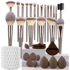3-20PCS Makeup Brushes Set Eyeshadow Fluffy Foundation Concealer Blush Highlighter Storage Box Female Cosmetics Beauty Tools (Handle Color: Aaa)