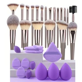 3-20PCS Makeup Brushes Set Eyeshadow Fluffy Foundation Concealer Blush Highlighter Storage Box Female Cosmetics Beauty Tools (Handle Color: P-P)