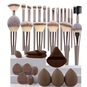 3-20PCS Makeup Brushes Set Eyeshadow Fluffy Foundation Concealer Blush Highlighter Storage Box Female Cosmetics Beauty Tools (Handle Color: B-B)