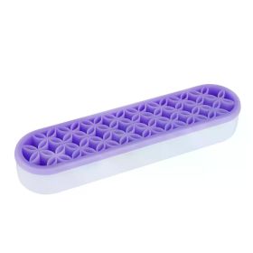 Silicon Nail Brush Makeup Brush Display Stand Rack Storage Case Brush Drying Shelf Brush Holder Make UP Holder Organizer (Color: Purple)